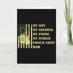 Carte Papa Mon Fils Soldat Fierté Monde Fier Armée Drôle