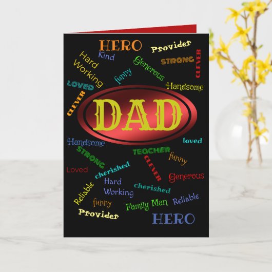 Carte Papa, mon héros (Fleur jaune)