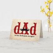 Carte papa Moustache (Fleur jaune)