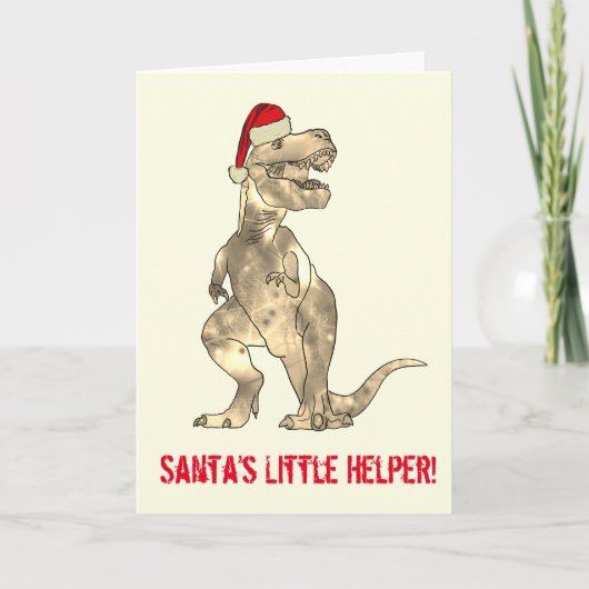 Carte Papa Noël T-Rex citation (Devant)