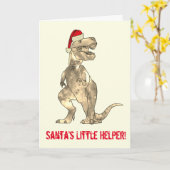 Carte Papa Noël T-Rex citation (Fleur jaune)