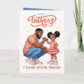 Carte Papa noir et fille poing contre poing Orange et Bl (Dos)