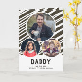 Carte Papa nous t'aimons Bandes 3 Photos Fête des Pères (Fleur jaune)