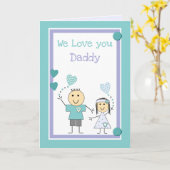 Carte Papa Nous t'aimons voeux d'anniversaire (Fleur jaune)