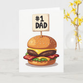Carte Papa numéro un Burger (Fleur jaune)