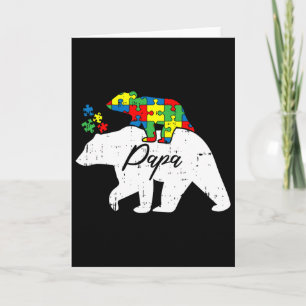 Carte Papa ours Tautologie de sensibilisation à l'autism