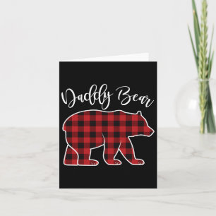 Carte Papa Papa Ours Pyjama Rouge Buffalo Noël Famille C