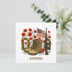 Carte Papa patriotique - Drapeau américain avec Bottes d