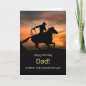 Carte Papa Pays Western Cowboy Joyeux Anniversaire (Devant)