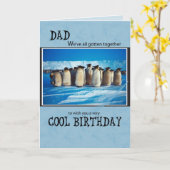 Carte Papa Penguin Anniversaire (Fleur jaune)