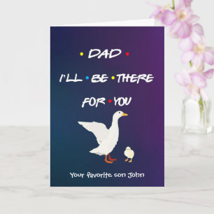Carte Papa personnalisé JE SERAI LÀ POUR TOI Canard Chou