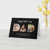 Carte Papa Photo Collage Fête des pères découpée Anniver (Fleur jaune)