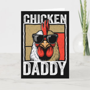Carte Papa Poule Coq Fermier Drôle Fête des Pères Pour