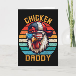 Carte Papa Poulet Drôle Fermier, Fête des Pères Hommes,