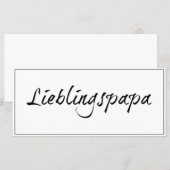 Carte Papa préféré - écriture noire 00001 (Devant / Derrière)