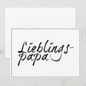 Carte Papa préféré - écriture noire 00001 (Devant / Derrière)