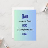 Carte Papa, premier héros des fils, premier amour des fi (Devant/Arrière en situation)