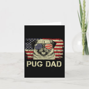 Carte Papa Pug Hommes Amoureux Des Chiens Drapeau Améric
