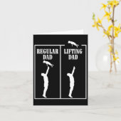 Carte Papa Régulier Levant Papa Drôle Bodybuilding Peser (Fleur jaune)