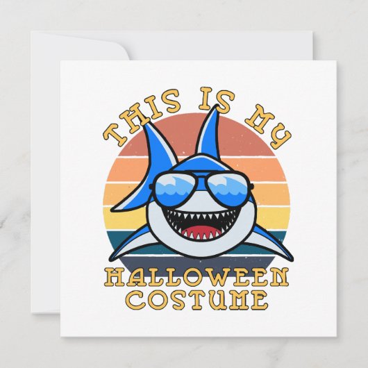 Carte Papa Requin Soleil Couchant Épouvantable Drôle (Devant)