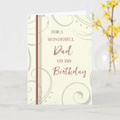 Carte Papa rouge et beige Anniversaire (Fleur jaune)