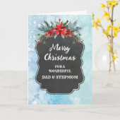 Carte Papa rustique et marâtre Joyeux Noël (Fleur jaune)