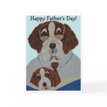 Papa Saint-Bernard lisant à son chiot 