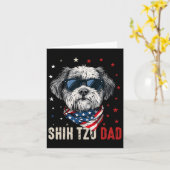 Carte Papa Shih Tzu Drôle Usa Étoiles 4 Juillet Fête Des (Fleur jaune)