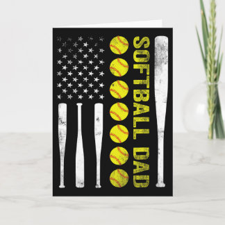 Carte Papa Softball Usa Drapeau Américain Fête Des Pères