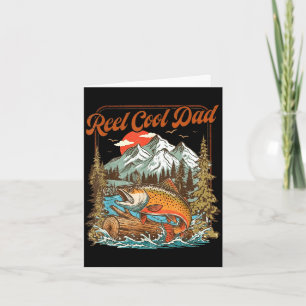Carte Papa super cool vintage pêche truite arc-en-ciel