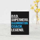 Carte Papa Superhero Badminton Entraîneur Funny Badminto (Fleur jaune)