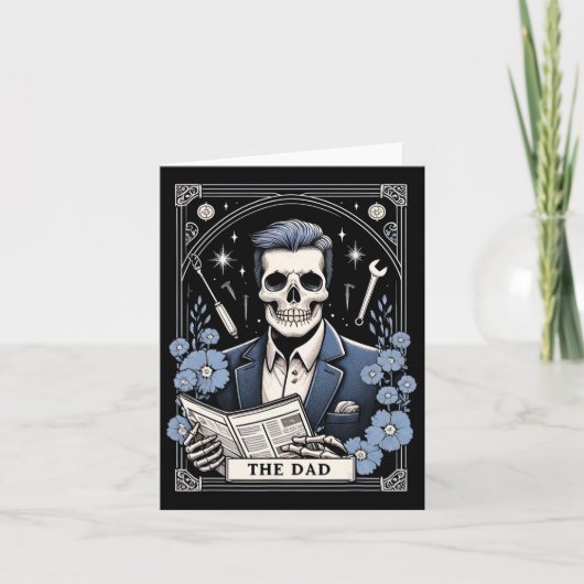 Carte Papa Tarot Squelette Fête des pères Crâne Da (Devant)