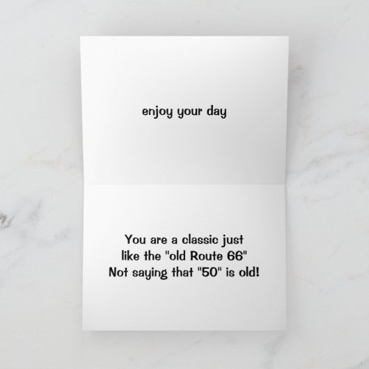 Carte PAPA, TU ES UN CLASSIQUE-50ème, COMME RT. 66 ! (Intérieur)