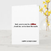 Carte Papa, tu es un sur un milliard, Fête des pères drô (Fleur jaune)