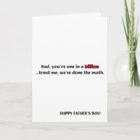 Papa, tu es un sur un milliard, Fête des pères drô