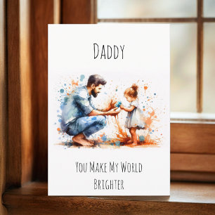 Carte Papa, tu fais de mon monde une Fête des pères heur