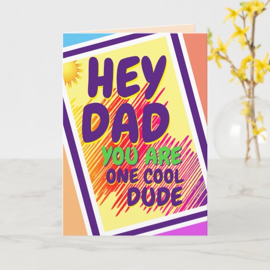 Carte PAPA - Un type cool (Fleur jaune)