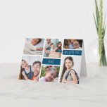 Carte Papa We Love You Photo Collage<br><div class="desc">Photo Collage Card moderne. Objets de design 6 et Dad Photo et We Love You In trendy lettering on a navy background. Parfait pour papa pour fathers day,  Christmas or birthday,  etc.</div>