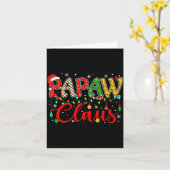 Carte Papaw Claus Christmas Lights Pajama Family Matchin (Fleur jaune)