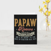 Carte Papaw Connaît Tout Les Cadeaux Pour Papaw Fête des (Fleur jaune)