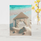 Carte Papeterie de mariage Félicitations Dans le sable d (Fleur jaune)