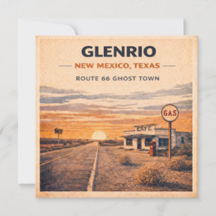 Carte Papeterie de voyage de la ville fantôme de Glenrio