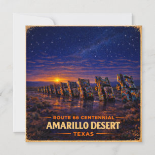 Carte Papeterie de voyage désertique Route 66 d'Amarillo
