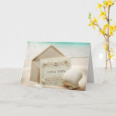 Carte Papeterie mariage En Sable De Plage (Fleur jaune)