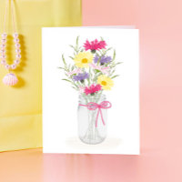 Papeterie pour femmes Vase en pot Mason avec fleur
