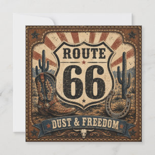 Carte Papeterie Route 66 Dust Freedom Sunburst