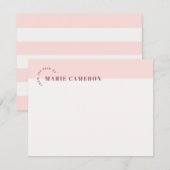 Carte Papeterie simple Pastel Colorblock - Rose (Devant / Derrière)