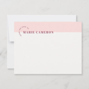 Carte Papeterie simple Pastel Colorblock - Rose