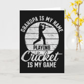 Carte Papi est mon nom jouer au cricket est mon jeu 1  (Fleur jaune)