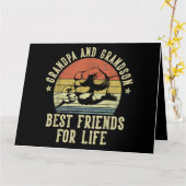 Carte Papi et petit-fils meilleurs amis pour la vie Drôl (Fleur jaune)